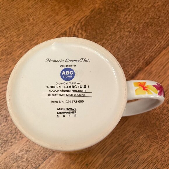 "I Love Hawaii-Aloha State" Souvenir Coffee Cup Mug by Plumeria License Plate - Picture 6 of 6